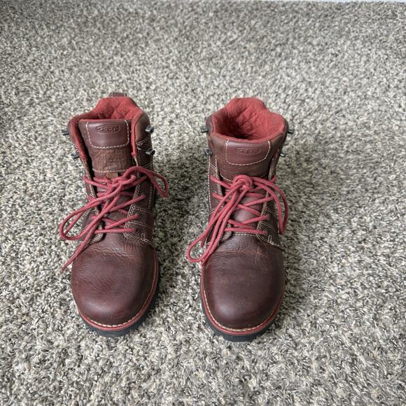 Keen Utility Boots Women Red Seattle Waterproof 6" Steel Toe Work Gorpcore Sz 7 - Picture 8 of 8